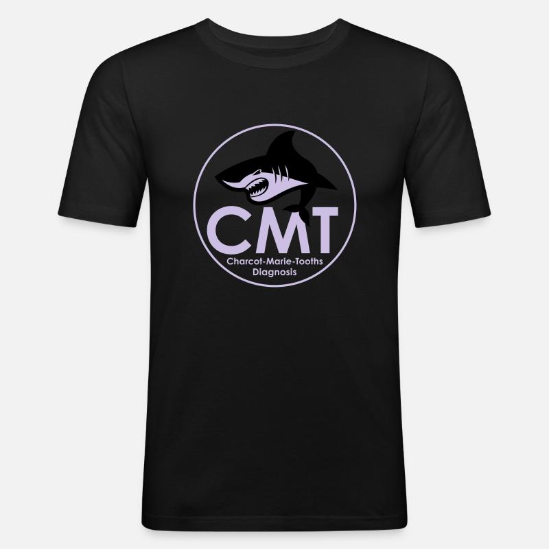 CMT LOGO - Männer Slim Fit T-Shirt - Schwarz