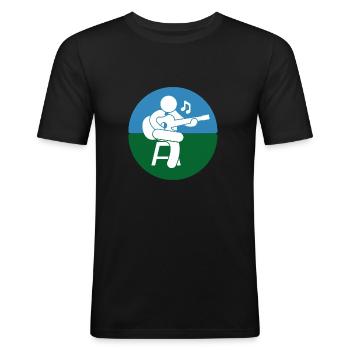 musicien - T-shirt près du corps Homme - noir - Devant - Nik (191cm)