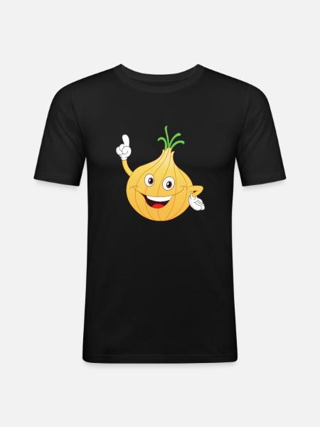 Onion - Funny - Men's Slim Fit T-Shirt - black