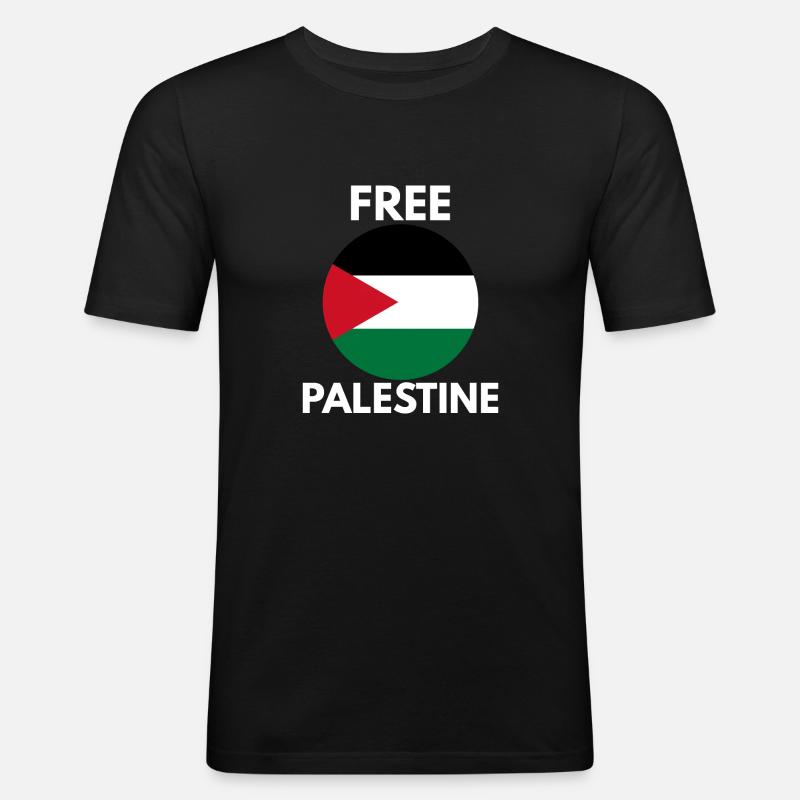 Freies Palästina - Männer Slim Fit T-Shirt - Schwarz