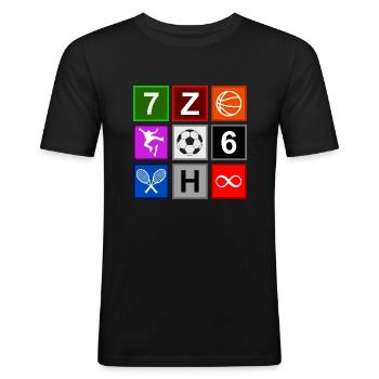 Sports - T-shirt près du corps Homme - noir - Devant - Nik (191cm)