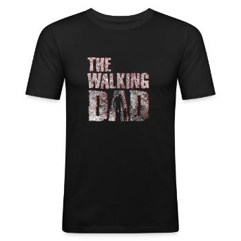 The walking Dad - Männer Slim Fit T-Shirt - Schwarz - Vorne - Nik (191cm)