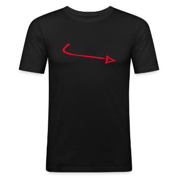 Flèche - T-shirt près du corps Homme - noir - Devant - Nik (191cm)