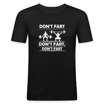 Fis inte roliga gym träning bodybuilder - Slim Fit T-shirt herr - svart - Fram - Nik (191cm)