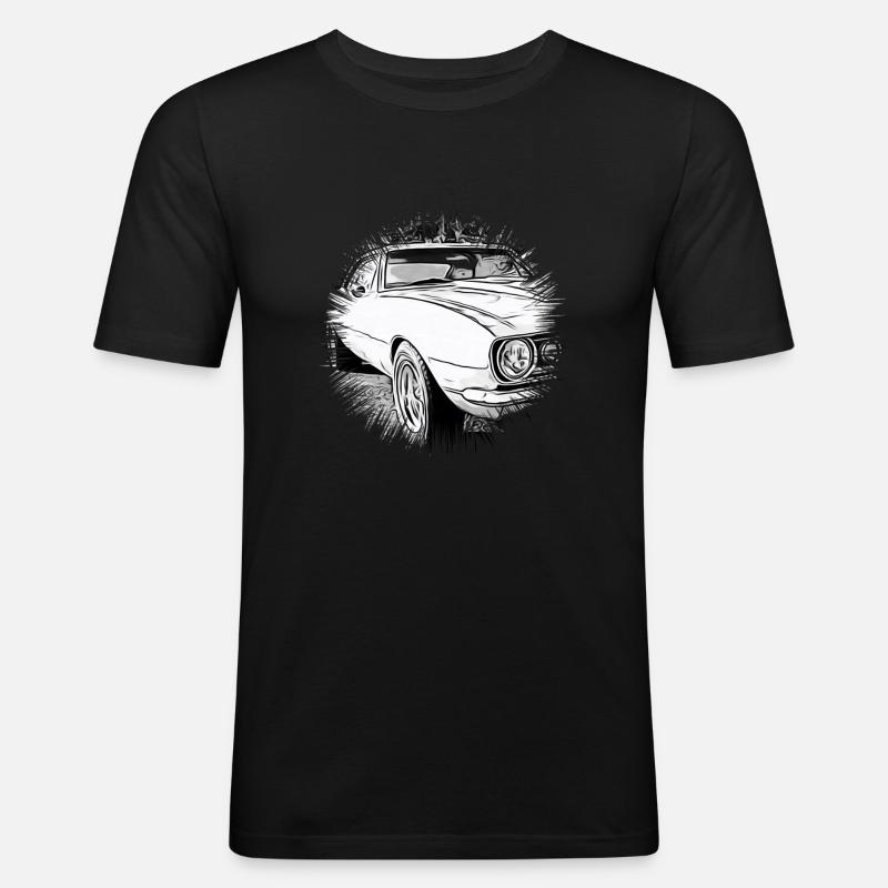 Auto - Männer Slim Fit T-Shirt - Schwarz