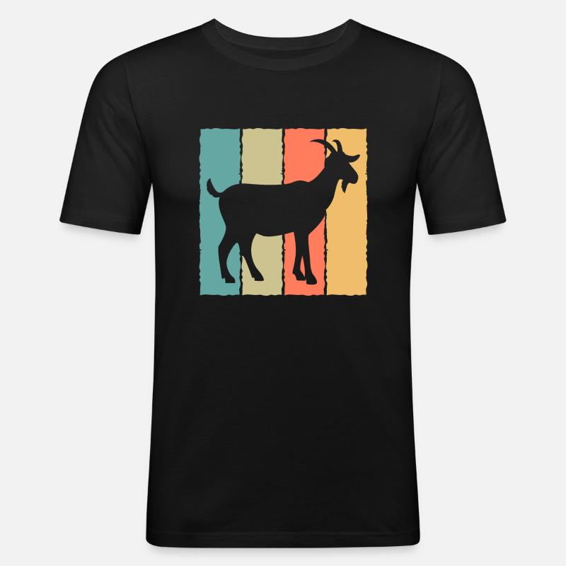 Ziege - Männer Slim Fit T-Shirt - Schwarz