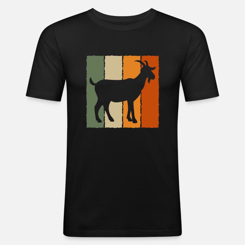Ziege - Männer Slim Fit T-Shirt - Schwarz