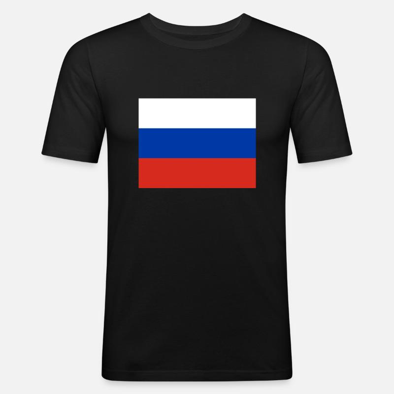 Russland - Männer Slim Fit T-Shirt - Schwarz