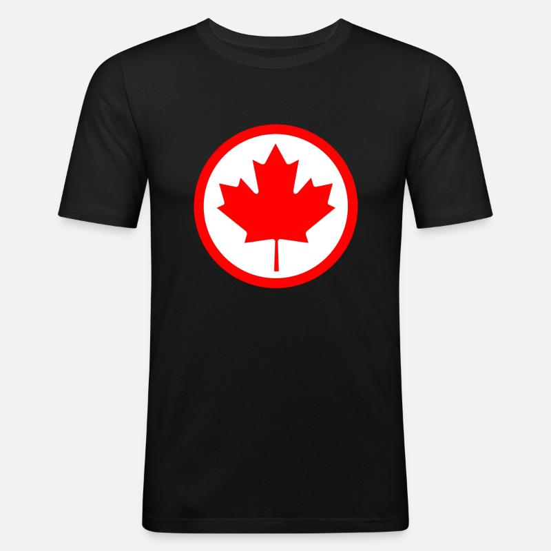 Canadas Maple Leaf - Männer Slim Fit T-Shirt - Schwarz