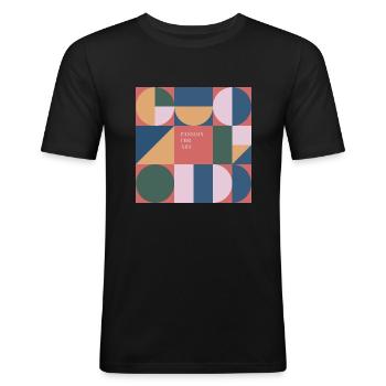 Passion for art - Männer Slim Fit T-Shirt - Schwarz - Vorne - Nik (191cm)