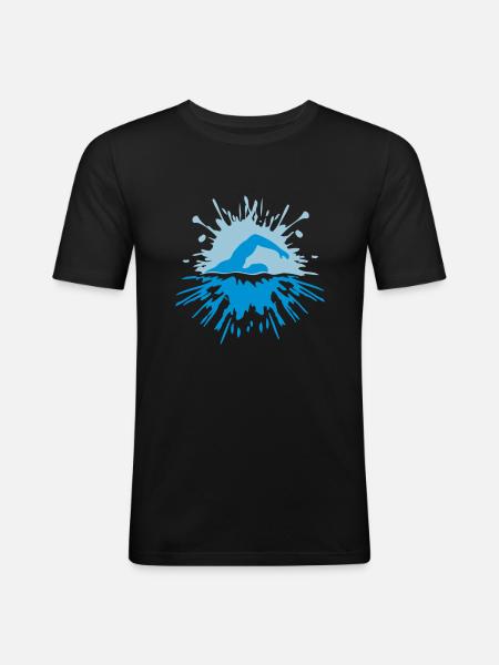 Klecks Sport Swimmer - Men's Slim Fit T-Shirt - black