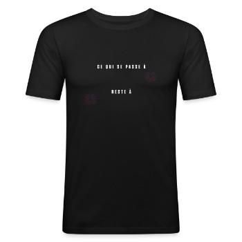 Ce qui se passe à personnalisé - T-shirt près du corps Homme - noir - Devant - Nik (191cm)