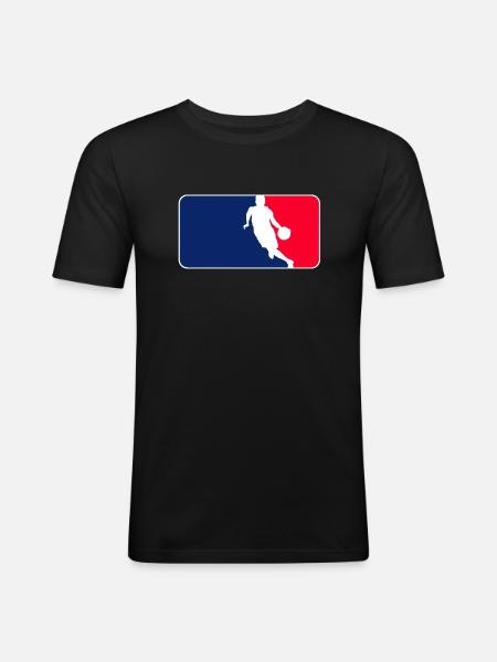 Basketball Logo - Men's Slim Fit T-Shirt - black
