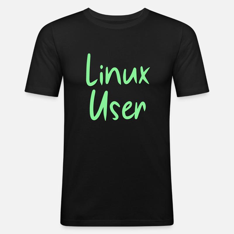 Utilisateurs Linux - T-shirt près du corps Homme - noir