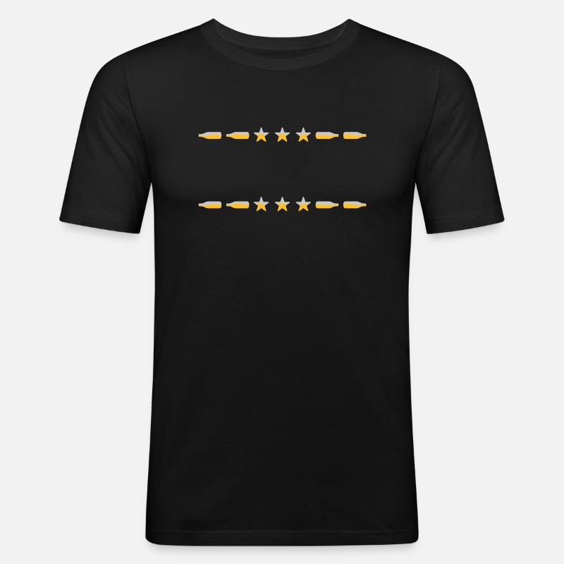 Rahmen Text Bierflaschen - Männer Slim Fit T-Shirt - Schwarz