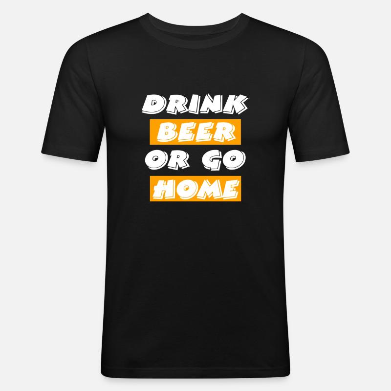 Bier - Männer Slim Fit T-Shirt - Schwarz