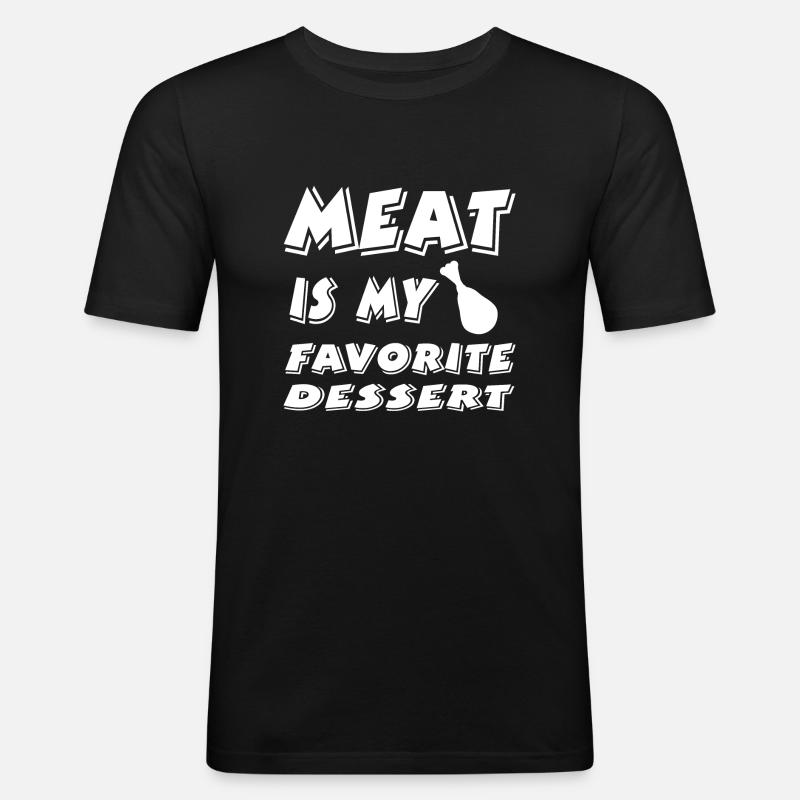 Fleisch - Männer Slim Fit T-Shirt - Schwarz