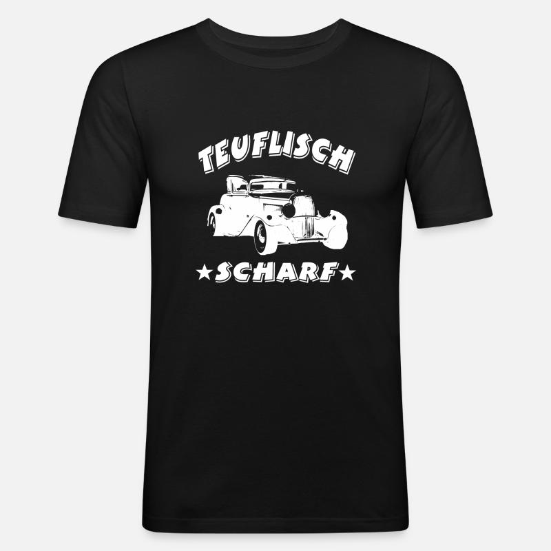 Auto - Männer Slim Fit T-Shirt - Schwarz