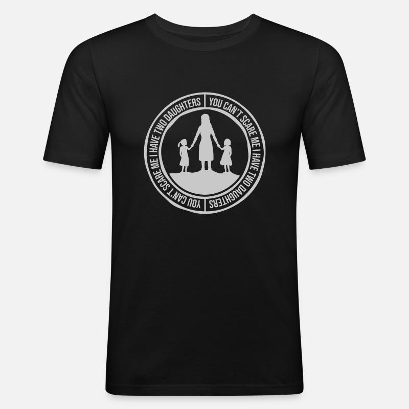 I have two daughters - Männer Slim Fit T-Shirt - Schwarz