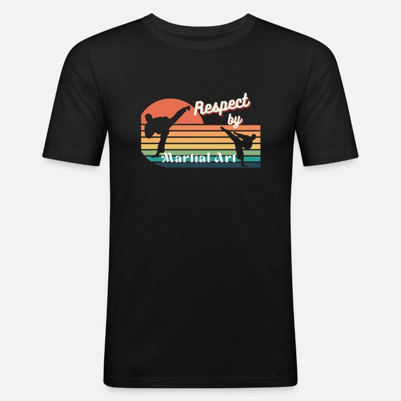 Kampfkunst - Männer Slim Fit T-Shirt - Schwarz