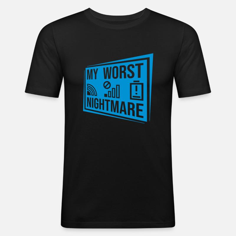 Logos my worst nightmare - Männer Slim Fit T-Shirt - Schwarz