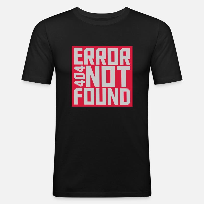 Error 404 not found - Männer Slim Fit T-Shirt - Schwarz