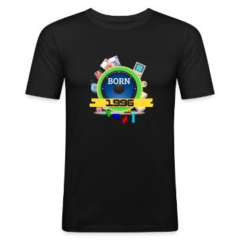 1996 - Men's Slim Fit T-Shirt - black - Front - Nik (191cm)