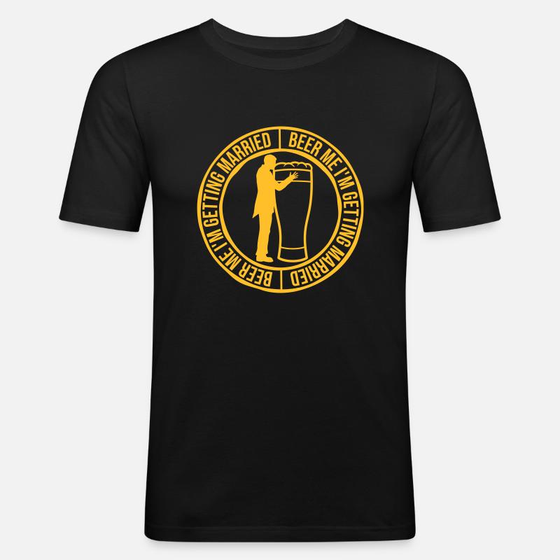 Beer Me Getting Married - Männer Slim Fit T-Shirt - Schwarz