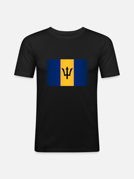 Barbados Flag - Men's Slim Fit T-Shirt - black