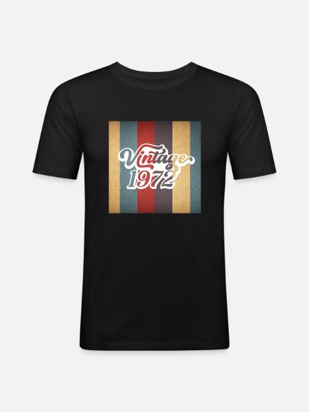 Made In 1972 Funny 50th Birthday Gifts - Men's Slim Fit T-Shirt - black