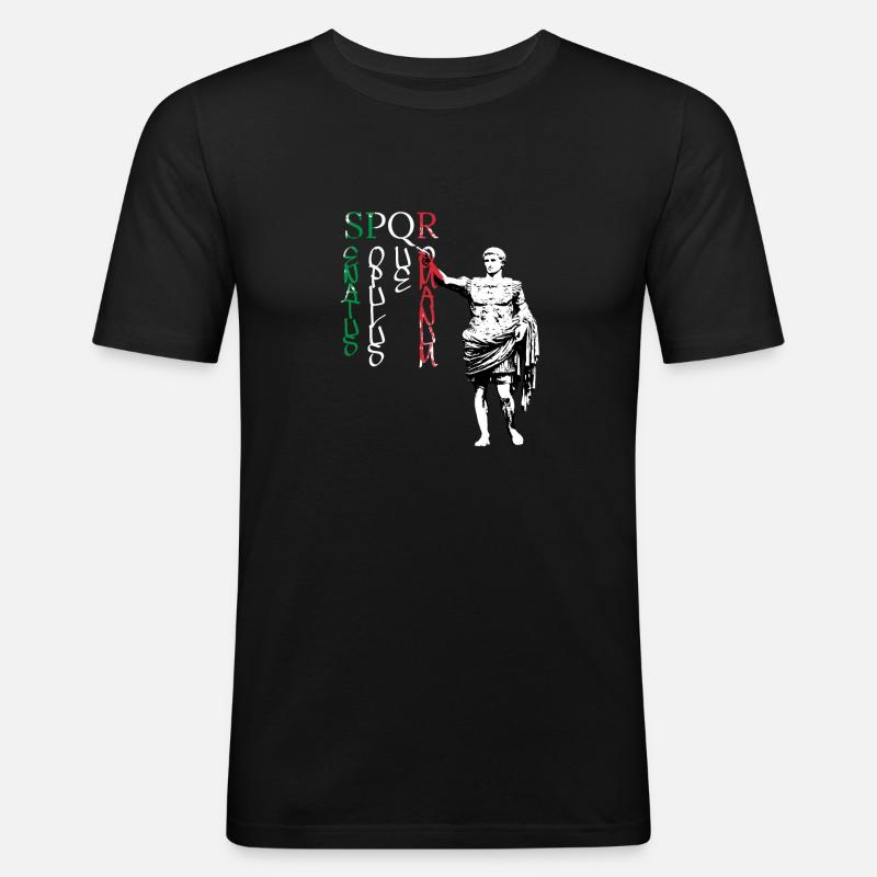 Julius says - Männer Slim Fit T-Shirt - Schwarz