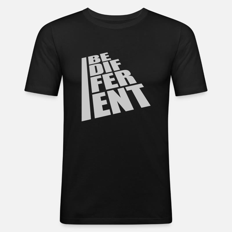Be different Logo Design - Männer Slim Fit T-Shirt - Schwarz