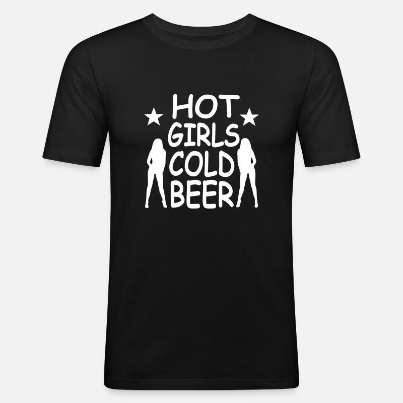 Bier - Männer Slim Fit T-Shirt - Schwarz