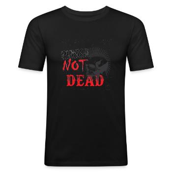 Punks not Dead - Männer Slim Fit T-Shirt - Schwarz - Vorne - Nik (191cm)