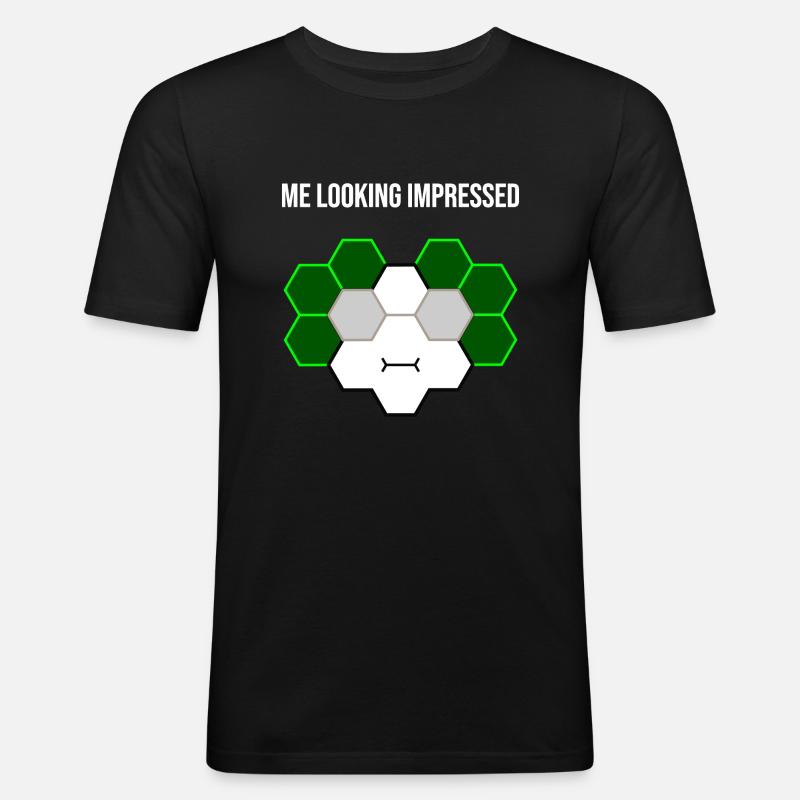 Me looking impressed - Männer Slim Fit T-Shirt - Schwarz