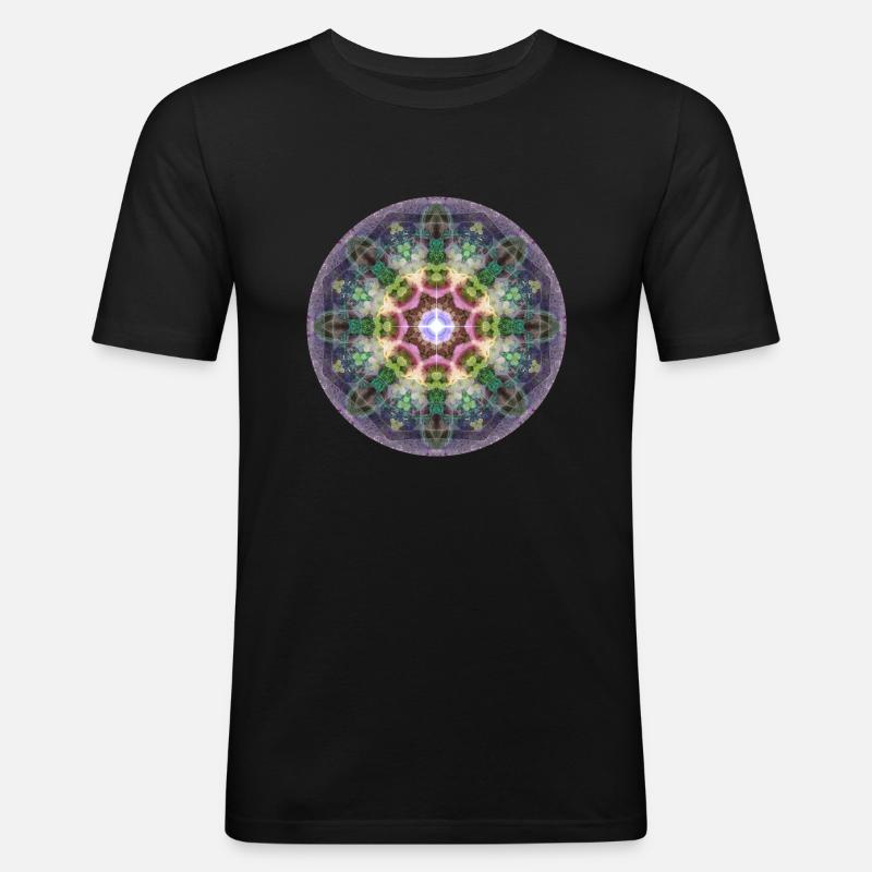 Mandala-Quantum 6 - Männer Slim Fit T-Shirt - Schwarz