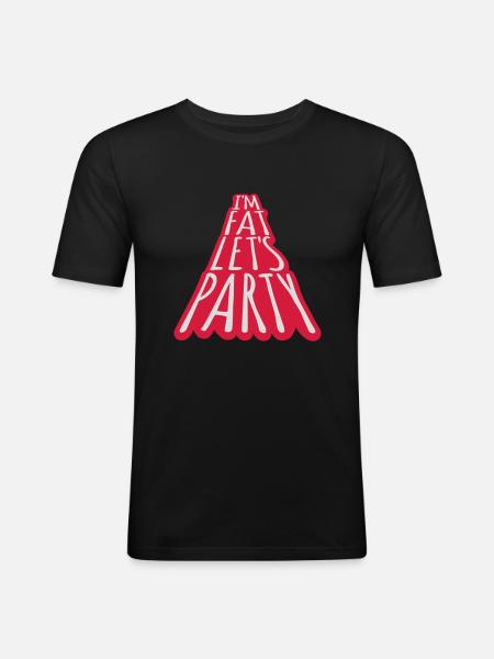 at the fat lets party - Men's Slim Fit T-Shirt - black