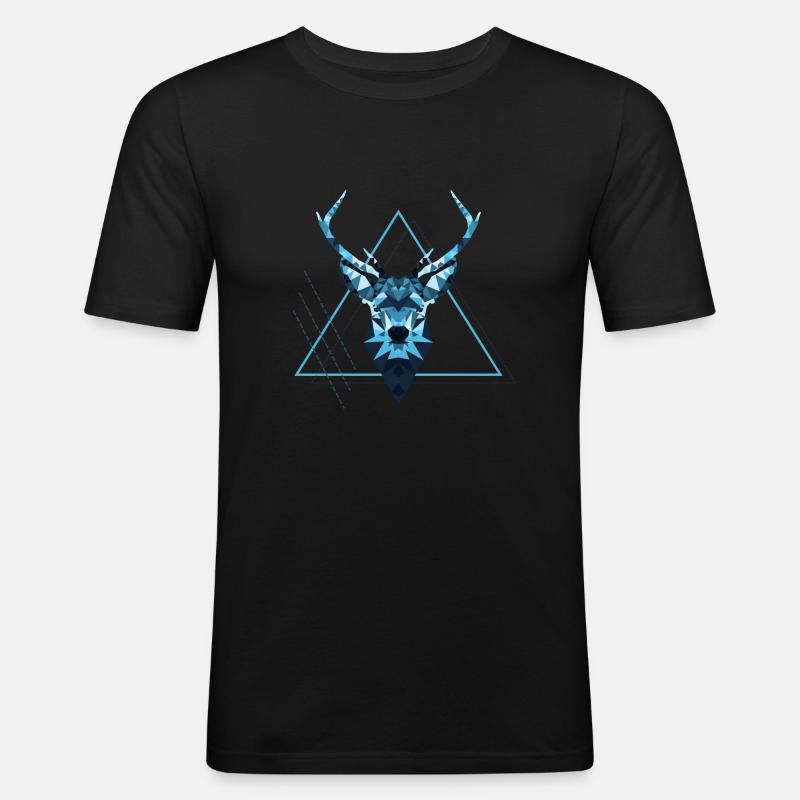 Deer4 - Männer Slim Fit T-Shirt - Schwarz