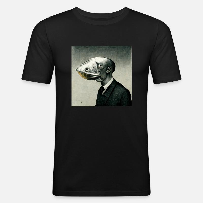 Fischkopp - Männer Slim Fit T-Shirt - Schwarz