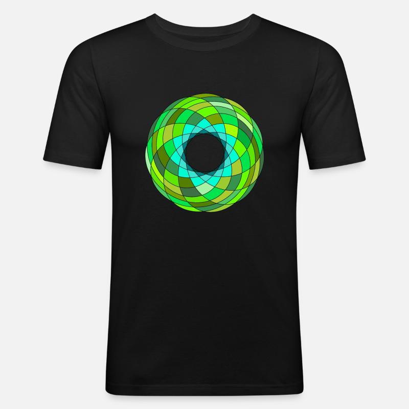 Green iris - Männer Slim Fit T-Shirt - Schwarz