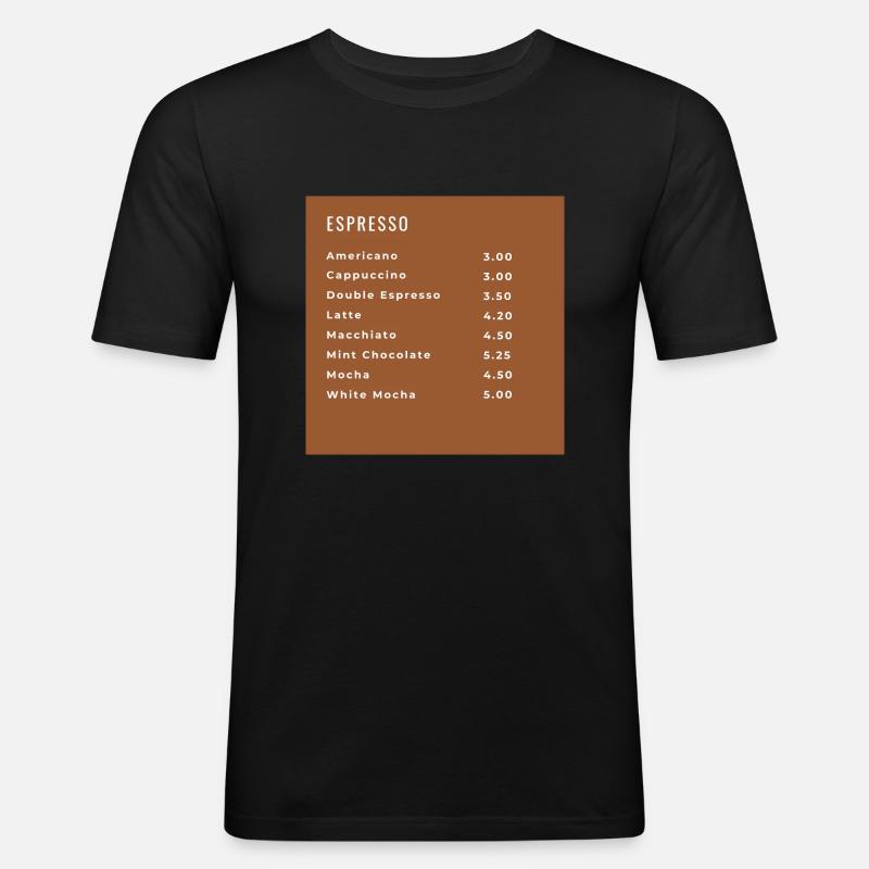 coffebar - Männer Slim Fit T-Shirt - Schwarz