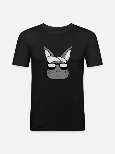 Capy Sunglasses Rabbit Cool - Men's Slim Fit T-Shirt - black