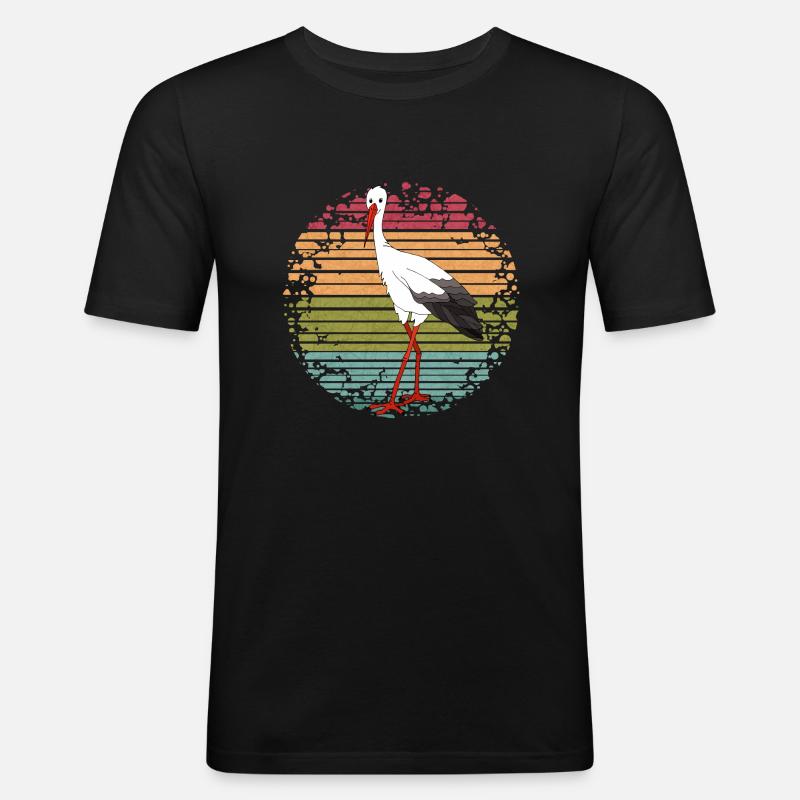 Storchenvogel - Männer Slim Fit T-Shirt - Schwarz