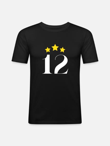 12th anniversary starred - Men's Slim Fit T-Shirt - black