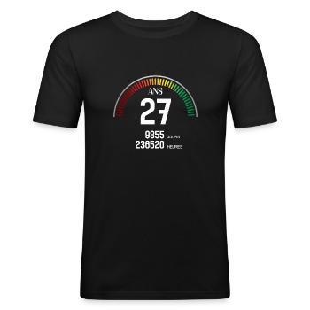 Anniversaire 27 ans Compteur - T-shirt près du corps Homme - noir - Devant - Nik (191cm)