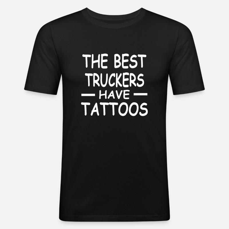 Trucker - Männer Slim Fit T-Shirt - Schwarz