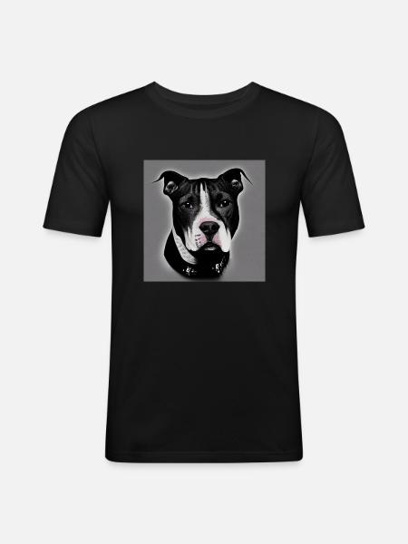 Dog best friend - Men's Slim Fit T-Shirt - black