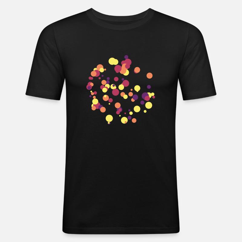 Abstract Circles Pattern - Men's Slim Fit T-Shirt - black