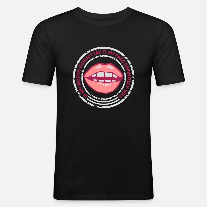 my face definitely will - Men's Slim Fit T-Shirt - black