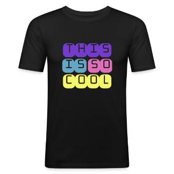 C’est tellement cool - T-shirt près du corps Homme - noir - Devant - Nik (191cm)